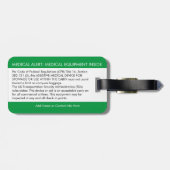 CPAPまたは荷物タグ運に対する医療アラート ラゲッジタグ (裏面横)