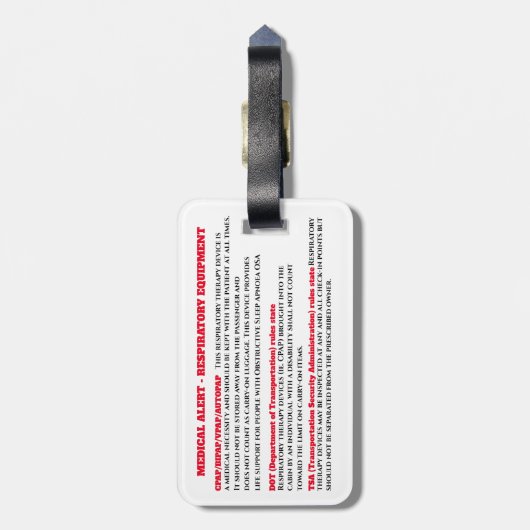 CPAP睡眠時無呼吸認識度移動 ラゲッジタグ (裏面縦)