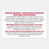 CPAP睡眠時無呼吸警告症の看板棒 長方形シール (正面)