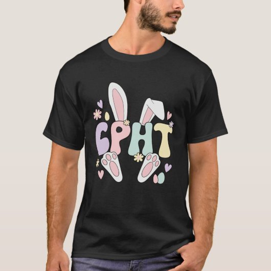 CPhT Easter Bunny Certified Pharmacy Technician Ea Tシャツ (正面)