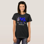 CPPD認識度ピースラブホープブルーリボン Tシャツ (正面フル)