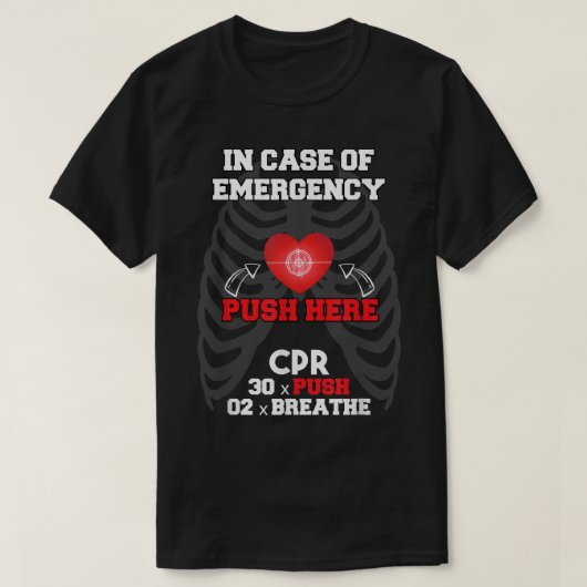 CPRおもしろいインストラクターCPR Instナースのための応急処置 Tシャツ (デザイン正面)