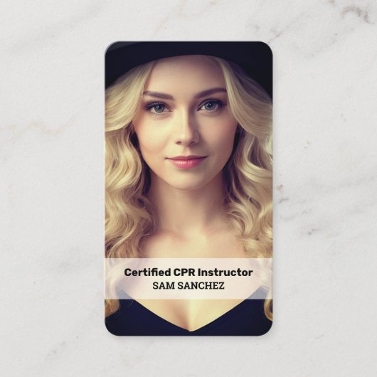 CPRインストラクターカスタム写真とQR 名刺 (正面)