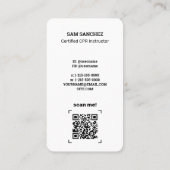 CPRインストラクターカスタム写真とQR 名刺 (裏面)