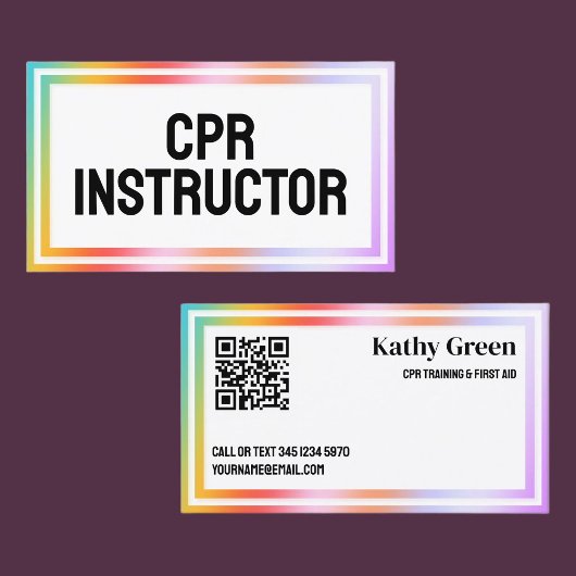 CPRインストラクターカスタムVcard QR 名刺