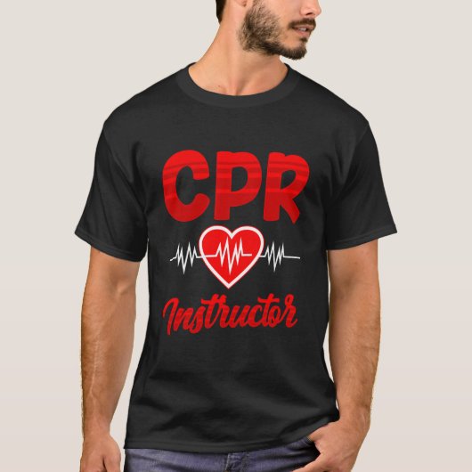 CPRインストラクターコースコーチケア緊急時一次救命処置 Tシャツ (正面)