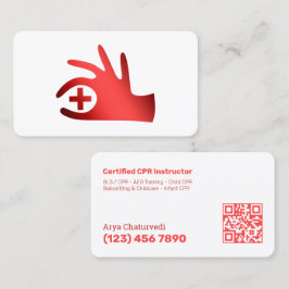 CPRインストラクター&応急処置QR 名刺