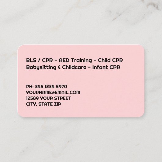 CPRトレーナーインストラクター 名刺 (裏面)