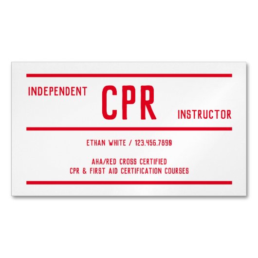 CPRトレーニングインストラクター マグネット名刺 (正面)