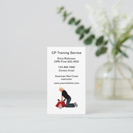 CPRトレーニングクラスインストラクター 名刺 (スタンド正面)