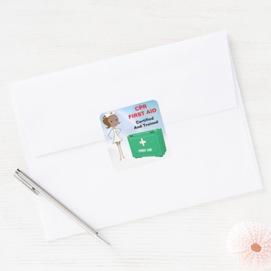 CPR応急処置のシール スクエアシール (封筒)