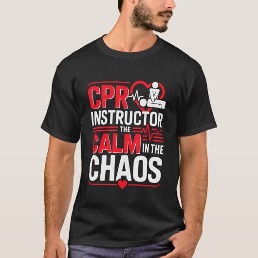 CPR認定講師 救命救急士のトレーニング Tシャツ (正面)