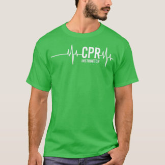 CPR AEDインストラクターハートビート Tシャツ