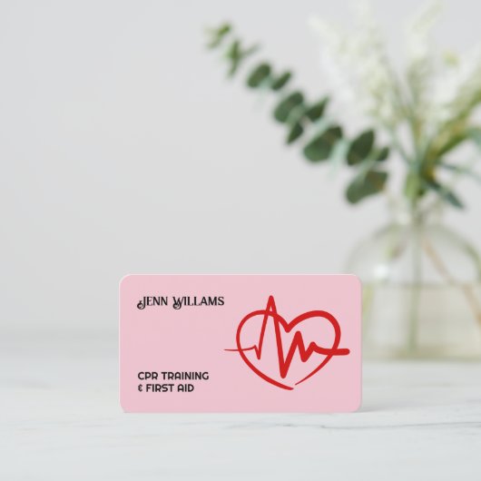 CPR Instructor Custom QR 名刺 (スタンド正面)