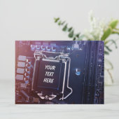 CPUに文字を搭載したコンピューター・マザーボード シーズンカード (スタンド正面)