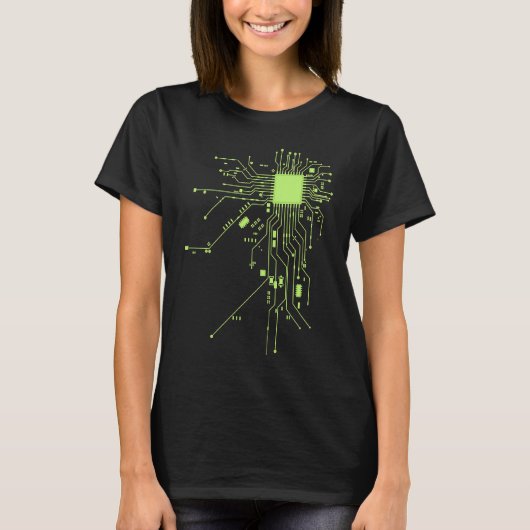 CPUテクノロジー好きなコンピューターチップの情報プログ Tシャツ (正面)