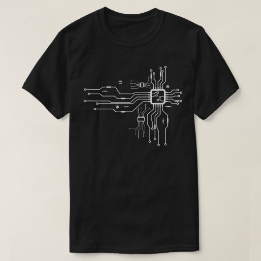 CPUハートチップセットボード電気電子式エンギ Tシャツ (デザイン正面)