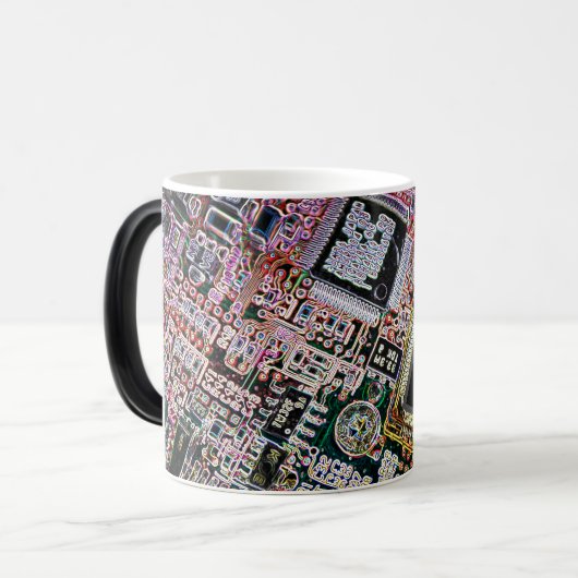 CPU – コーヒー処理ユニットおもしろいコーヒーマグ モーフィングマグカップ (正面左)