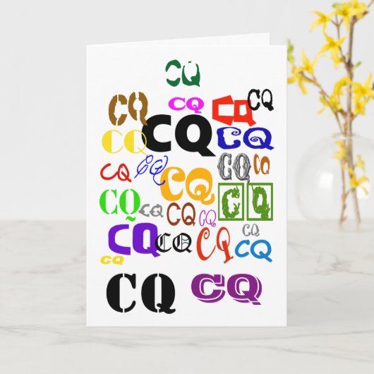 CQカラフル Ham Radio Greeting Card カード (黄色い花)