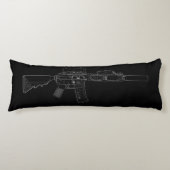 CQBR MK18のモダンな0の黒い抱き枕 ボディピロー (正面)