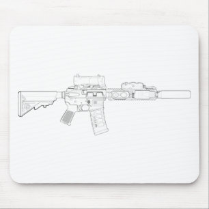 CQBR MK18のモダンな0マウスパッド マウスパッド