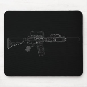CQBR MK18のモダンな0黒いマウスパッド マウスパッド