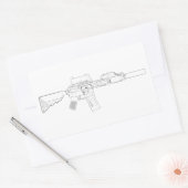 CQBR MK18 0モダン矩形ステッカー 長方形シール (封筒)