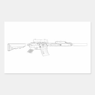 CQBR MK18 0モダン矩形ステッカー 長方形シール