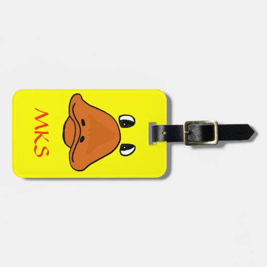CRのおもしろいなアヒルの顔の荷物のラベル ラゲッジタグ (正面横)