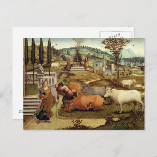 Crのミノス王の妻、パシファエの情念 ポストカード (正面/裏面)