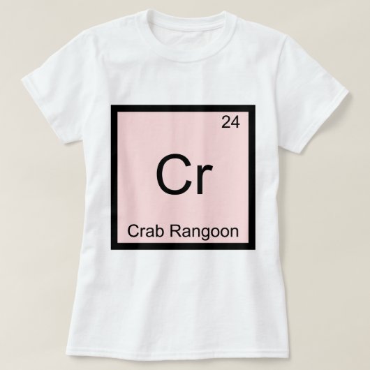 Cr - カニのワンタン面白い化学元素記号 tシャツ (デザイン正面)