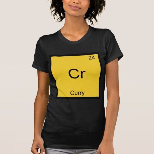 Cr - カレー面白化学元素記号Tシャツ Tシャツ (正面)