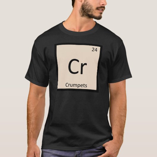 Cr -クラムペット化学の周期表記号 tシャツ (正面)