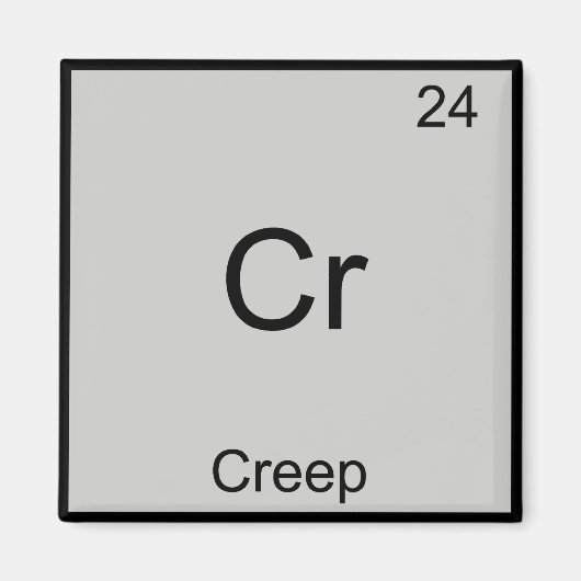 Cr – クリープ化学素おもしろい子シンボルティー マグネット (正面)