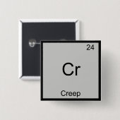 Cr - クリープ おもしろ 化学 元素 記号 Tシャツ 缶バッジ (正面&裏面)