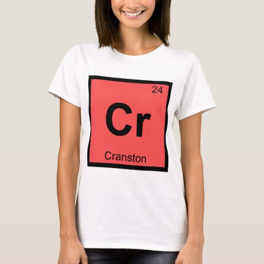 Cr - ロードアイランド州クランストン 化学の街のシンボル tシャツ (正面)