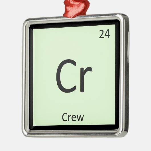 Cr -乗組員は化学周期表の記号を遊ばします メタルオーナメント (左)