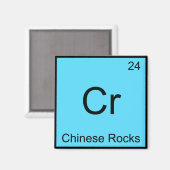 Cr – 岩中国の化学おもしろい要素シンボル マグネット (正面/裏面)