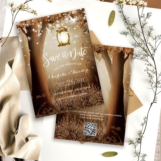 CR Code Rustic Country Wedding Save the Date セーブザデート