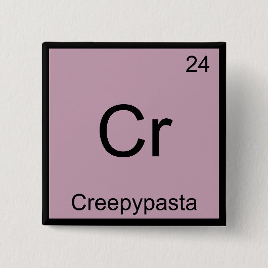 Cr - Creepypasta化学元素シンボルミームT 缶バッジ (正面)