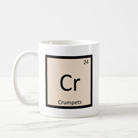 Cr - Crumpets化学周期表の記号 コーヒーマグカップ (左)