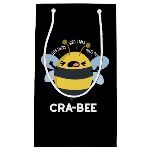Cra-beeクラビーおもしろいビープンダークBG スモールペーパーバッグ (正面)