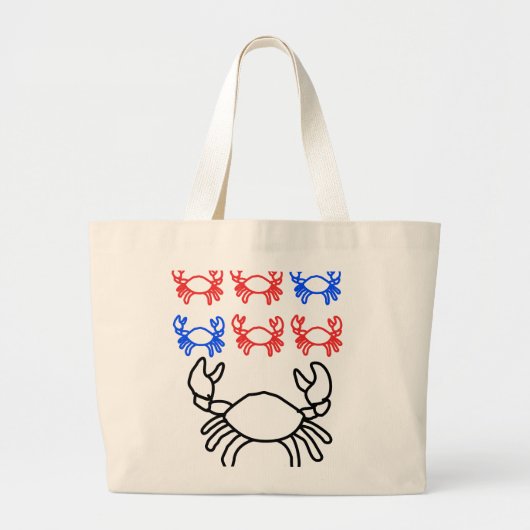 Crab Astrology Identity Tote – Heart‑Led Sign Gift ラージトートバッグ (正面)