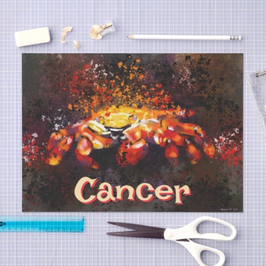 Crab Coastal Beach Cancer Personalized Decoupage 薄葉紙 (クラフト)