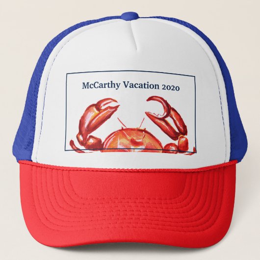 Crab Family Vacation Personalized キャップ (正面)