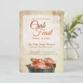 Crab Feast Coastal Seafood Dinner Rustic Beachy 招待状 (スタンド正面)