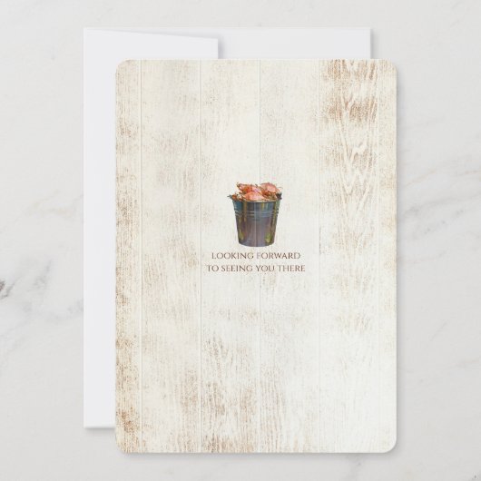 Crab Feast Coastal Seafood Dinner Rustic Beachy 招待状 (裏面)