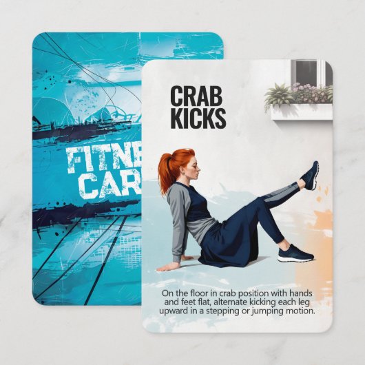 Crab Kicks Fitness Card with Blue Backing セーブザデート (正面/裏面)