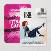Crab Kicks Fitness Card with Pink Backing セーブザデート (正面/裏面)
