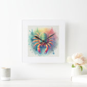 Crab louse 220924AREF118 - Watercolor スクエア壁時計 (ホーム)